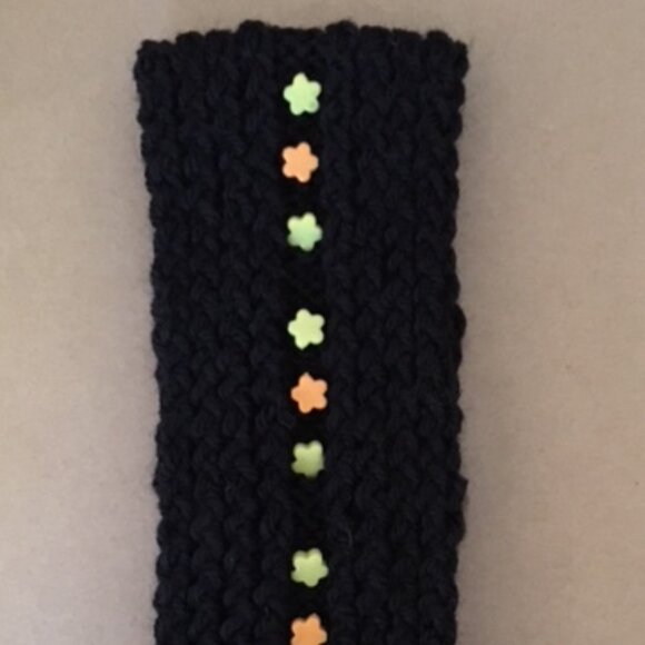 Unique stretchy headband, Ear warmer with beads - Picture 7 of 7